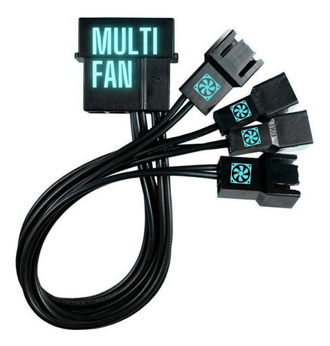 Cabo Adaptador Multi Fan Molex P/ 4 Coolers 3 E 4 Pinos