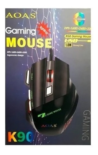Mouse Gamer Aoas K90 Rgb Gaming Mouse Usb Color Negro
