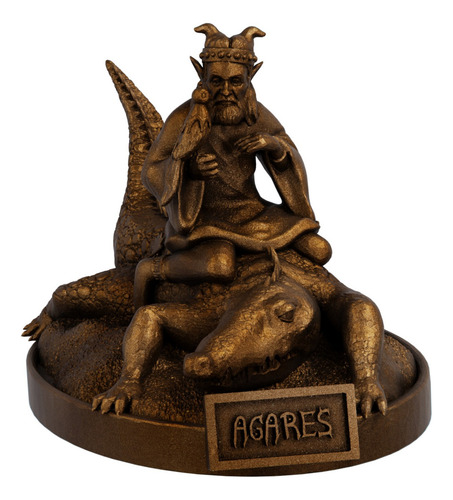 Estátua Imagem Agares - Ars Goetia Cor Cor Cobre Antigo
