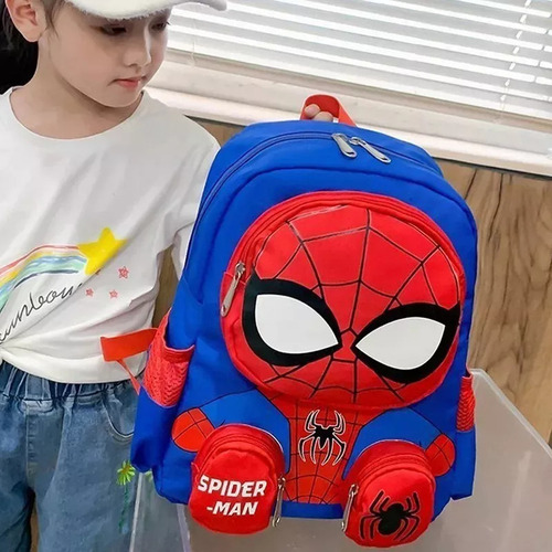 Fwefww Mochila Spider Man 3d Escolar Primaria M