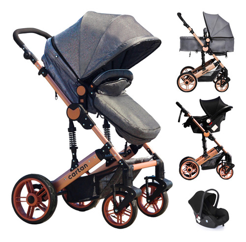 Cochecito de paseo Cartan STL300 Plus STL300 PLUS gris con chasis color bronce