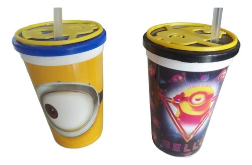 Vaso Minion Con Tapa Y Sorbete