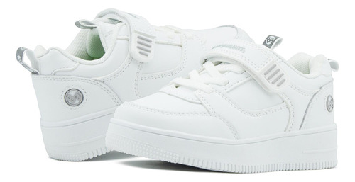 Tenis Escolar Bubble Gummers® Blanco Choclo Velcro Pencil 