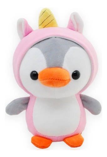 Peluche Kawaii Pingüino Con Disfraz De Unicornio Niña