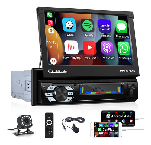 Unitopsci Estereo Coche Un Solo Din Carplay Android Auto 7