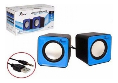 Mini Caixa De Som Para Pc E Notebook Knup Azul Plugp2