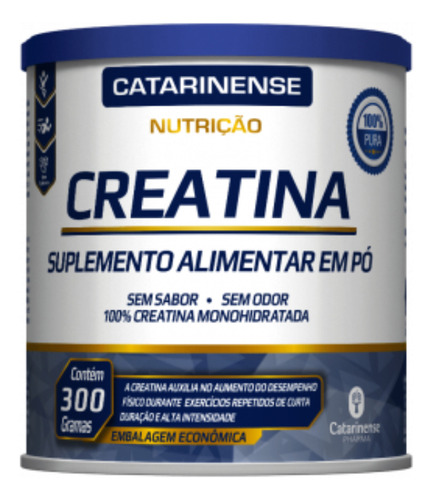 Creatina em Pó Sem Sabor Lata 300g - Catarinense Nutrição