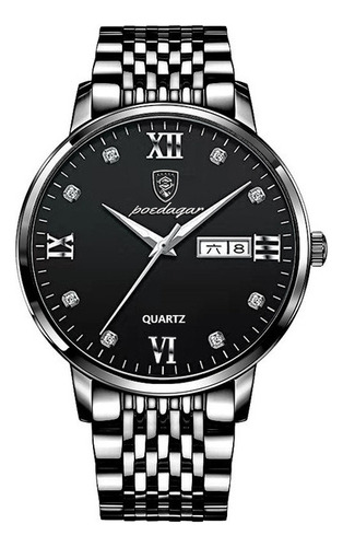 Reloj De Cuarzo Para Hombre De Acero Inoxidable A Prueba De