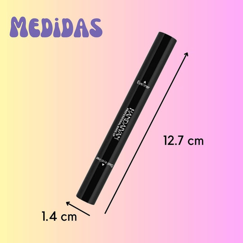 Delineador De Ojos Líquido Sello Cat Eyeliner 2pzs Indeleble Color Negro