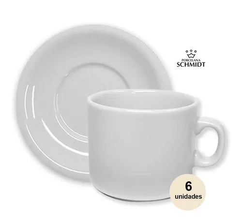 SET X 6 TAZAS DE CAFE DE PORCELANA CON PLATO