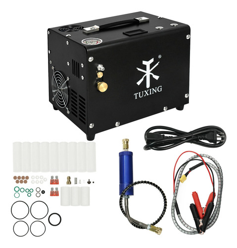 Tuxing Compresor De Aire Pcp 4500psi Y 300bar Incorporado Color Negro Fase Eléctrica Monofásica TXET062-1 Negro 127V