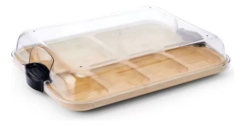 Tabla De Servicio De Bambú Con Tapa Color Marrón
