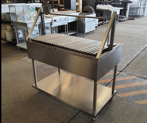 Asadores Argentinos Para Carbón Acero Inoxidable 120cm) 77kg Color Plateado