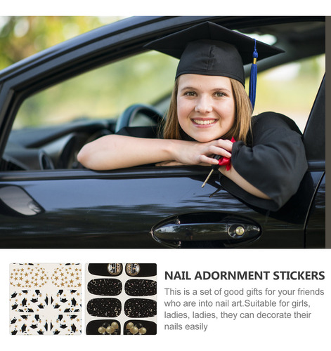 Pegatinas De Uñas De Graduación Únicas, 16 Hojas