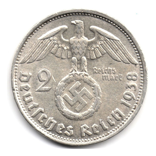 Alemania 2 Reichsmark 1938 B Tercer Reich Plata