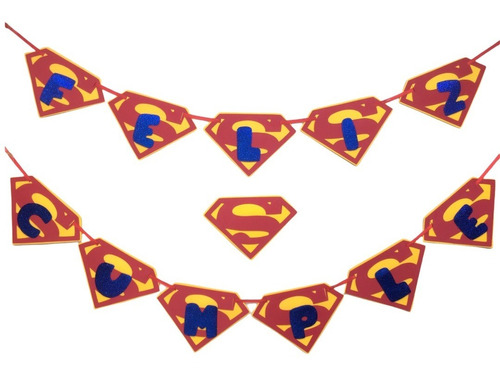 Letrero O Banner Feliz Cumple Superhéroes De Fomi Tipo 3d