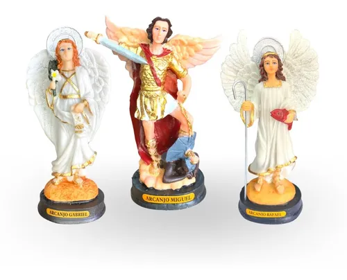 comprar Imagens Arcanjo Gabriel, Miguel E Rafael Em Resina 