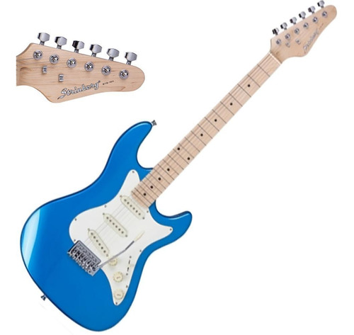 Guitarra elétrica Strinberg STS Series STS100 stratocaster de  tília metallic blue brilhante com diapasão de bordo