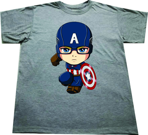 Camisetas Capitan America Marvel Niños Adultos