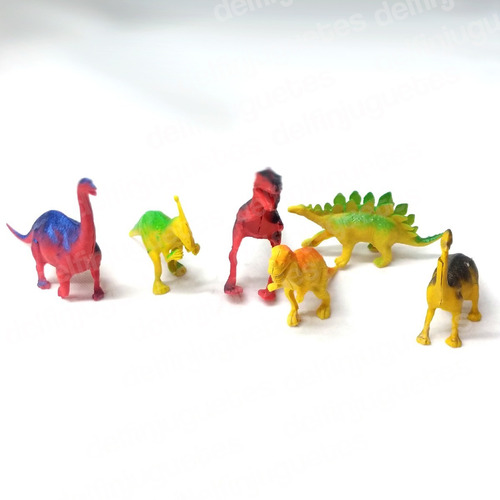 Pack 6 Dinosaurios Juguete De Plástico Bolsa 