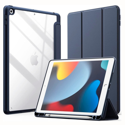 Case Protector @ iPad 10.2 7ma/8va /9na Gen Transparente Azu