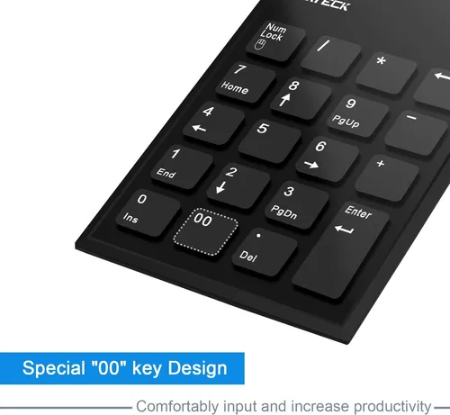 Combo Mouse Y Teclado Numerico, Inalambrico Negro | Cateck