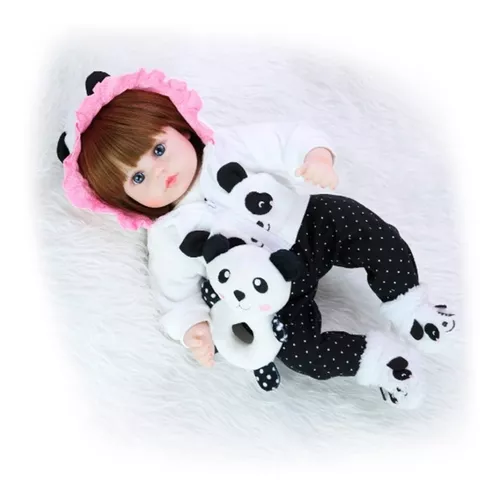 Bebê Boneca Reborn 46cm Super Realista Real Roupa Estilo Urso Panda Baby  Lol Promoção - Urso de Pelúcia Gigante Panda Loja Online - Oficial Curitiba