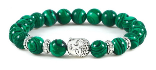 Pulsera Buda Sabiduria Cuarzo Malaquita + Estuche Gamushop