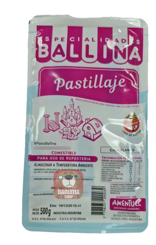 Pastillaje 500 Grs Ballina Reposteria Darumashop Belgrano