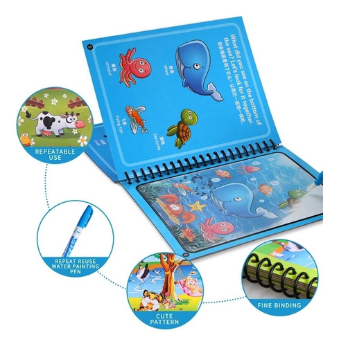Libro Para Colorear De Dibujo De Agua Mágica Con Niños, 5 Pi