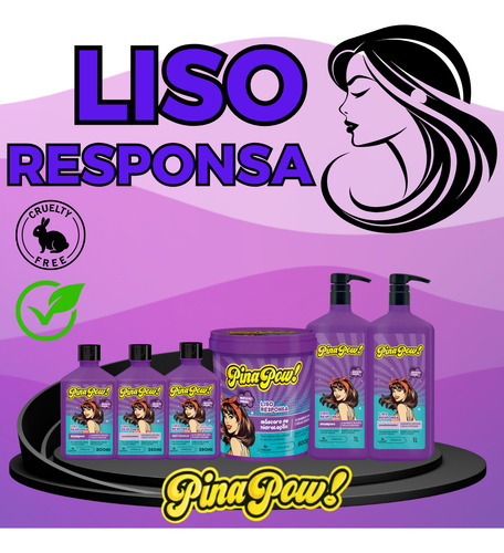 Kit 02un Shampoo E Condicionador Liso Responsa Pinapow 300ml