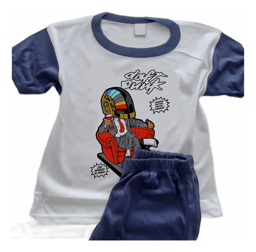 Pijama Infantil Manga Larga Estampados Daft Punk Boss - 7077