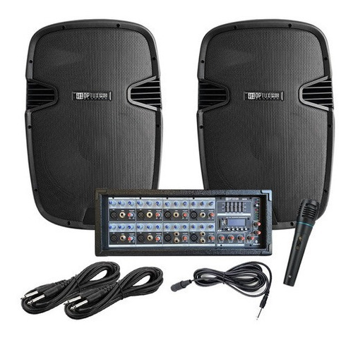 Set Amplificacion 8ch + 2 Cajas 15 Optuxpro - Envío Gratis