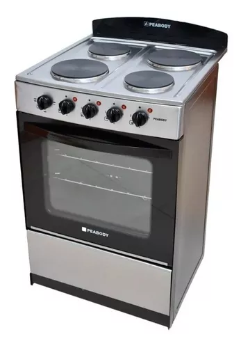 Cocina Electrica Peabody 4 Hornallas 56cm Acero Inox Horno