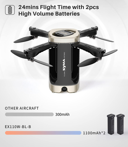 Dron Syma 1080p Fpv Plegable Con Cámara Para Niños Y Adultos Dorado/negro