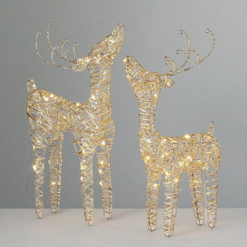 Reno Iluminado Al Aire Libre Decoracion Navideña Con Led Blanco