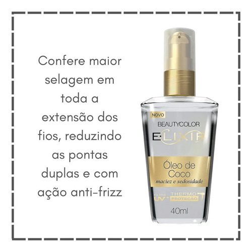 Óleo De Coco Beauty Color Elixir Maciez E Sedosidade 40ml