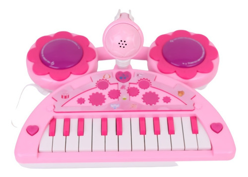 Organo Teclado Musical Infantil 3d Luces 22 Teclas + Mic