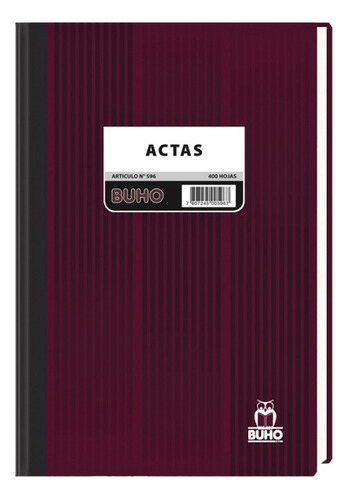 Libro De Actas 400 Hojas Búho Lineal Foliado
