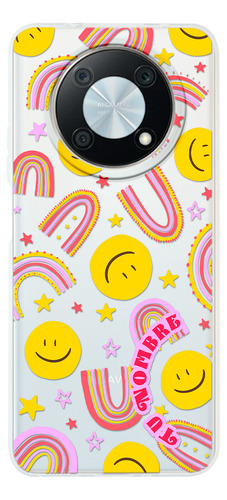 Funda Para Huawei Para Mujer Caritas Felices Con Nombre