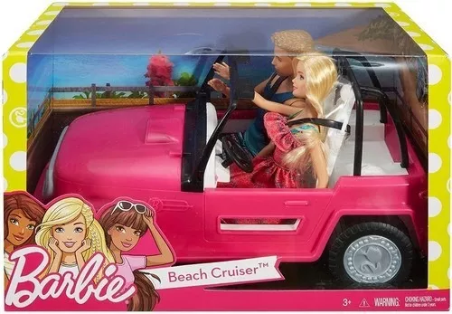 Carro Jeep Praia Barbie Com Boneca E Ken Mattel Importado