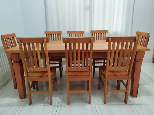 Conjunto mesa retangular e cadeiras madeira maciça peroba rosa