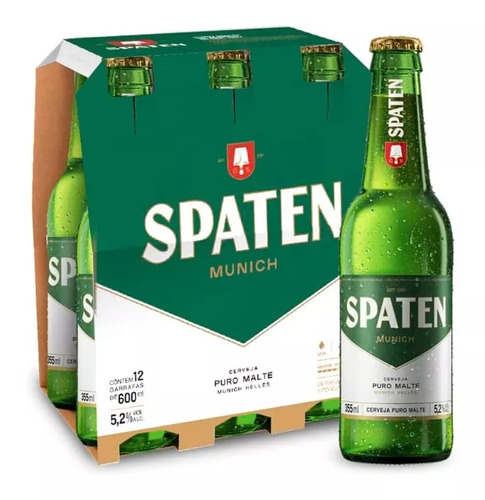 Cerveja Alemã Spaten Puro Malte Munich Helles Garrafa 355ml