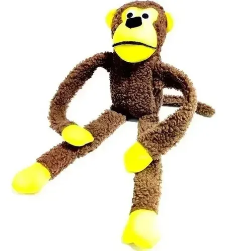 Brinquedo De Pelúcia Macaco Grande Savana Pet Para Cães Com Som E Apito Marrom