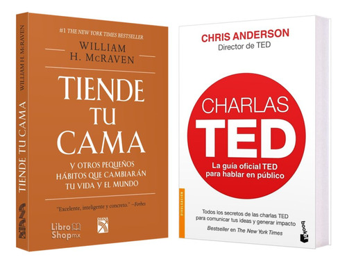 Tiende Tu Cama + Charlas Ted Chris Anderson Pack 2 Libros