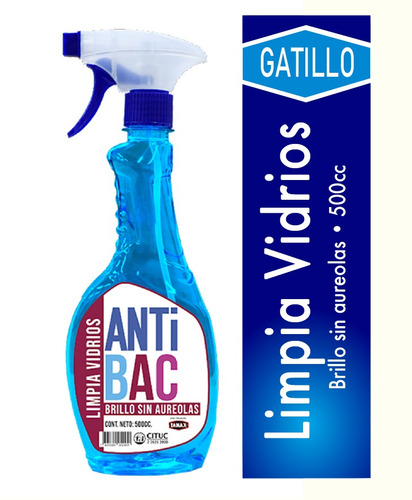 Antibac Limpia Vidrios Liquido Brillo Sin Aureolas