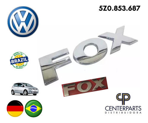 Emblema Fox Trasero Volkswagen Fox 2005 - 2014