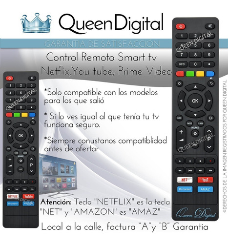 Control Remoto Para Rca Xf32sm 43sm Smart Tv Netflix Y Tube