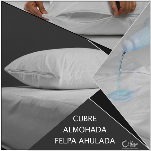 6 Protectores De Almohada Antilíquidos Con Capa De Algodón Color Blanco Liso