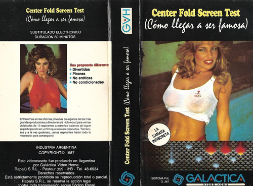 Center Fold Screen Test Como Llegar A Ser Famosa Vhs Nuevo